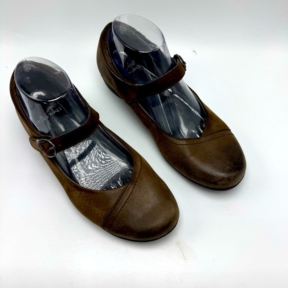 Dansko Fawna Mary Jane Clog Shoe Women’s 39  US 8.5/9 Brown Leather Heel - Picture 4 of 8